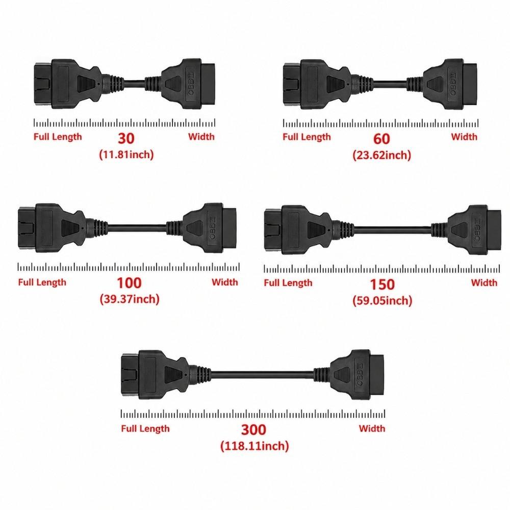 30/60/100/150/300cm OBD2 Extension Cable Male To Female ELM327 Scanner Adapter for ELM327 Scanner