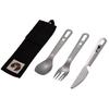 (CAPTAIN STAG) 3-Piece Cutlery Set (Knife, Fork, Spoon) with Case, Stainless Steel, Made In Japan, Tsubame-Sanjo, UH-3037