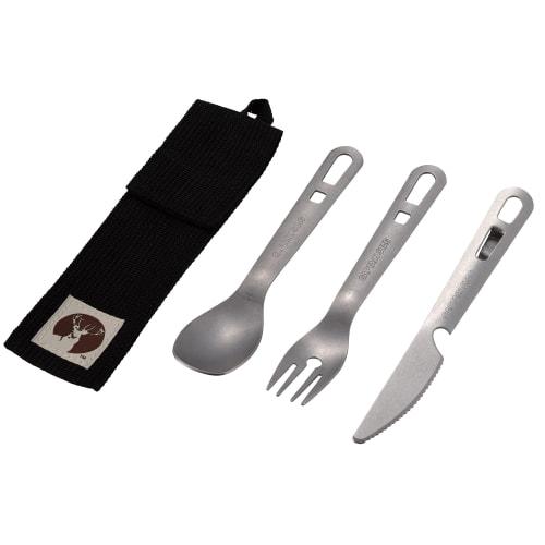 CAPTAIN STAG (CAPTAIN STAG) 3-Piece Cutlery Set (Knife, Fork, Spoon) with Case, Stainless Steel, Made In Japan, Tsubame-Sanjo, UH-3037