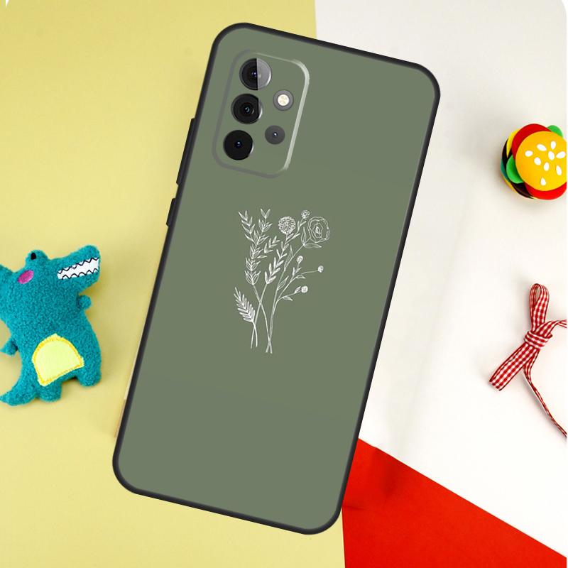 Зеленая эстетика Для Samsung Galaxy A54 A34 A14 A55 A35 A15 A53 A33 A13 A05 A06 A16 A22 A32 A52 Чехол для телефона