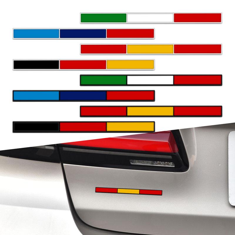 3D металлический сплав, французский, немецкий, итальянский, испанский трехцветный флаг, значок для кузова автомобиля, боковая задняя эмблема багажника, декоративная наклейка для мотоцикла