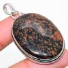 Mahogany Obsidian Handmade 925 Sterling Silver Jewelry Pendant 2.17" h3J70