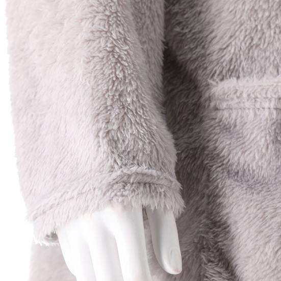 Стильная женская флисовая дубленка с карманом средней длины, утолщенная однотонная теплая зимняя верхняя одежда с капюшоном