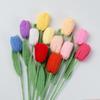 Hand-woven Crochet Bouquet Creative Finished Handmade Plant Knitted Tulips Flower  Home Decor