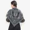 Butterfly Lace Hollow Scarf Polyester Mesh Scarves Elegant Tassel Triangle Shawl  Church
