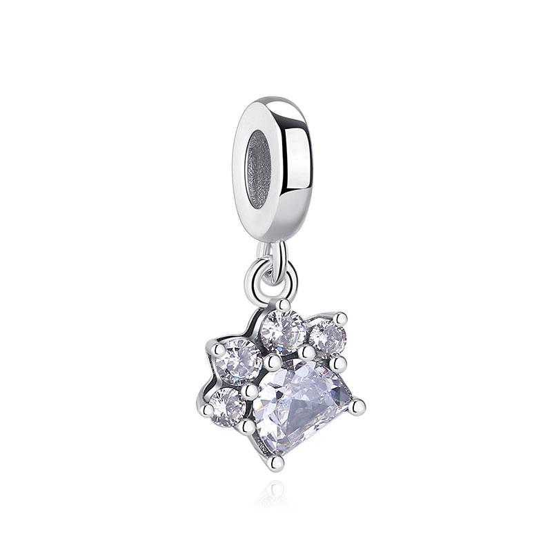 Оригинальный шарм-подвеска из стерлингового серебра 925 пробы, медь, любовь, лапа собаки, кошки, панда, светлячок, шармы-подвески, подходят для браслетов, ожерелий, женский, циркон