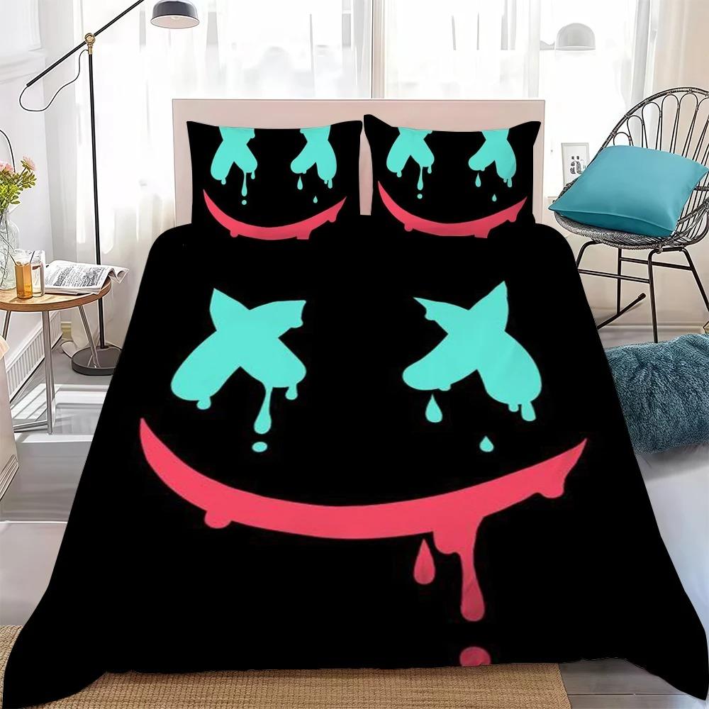 DJ-M-MARSHMELLO Bedding Set Single Twin Full Queen King Size Bed Set Adult Kid Bedroom Duvetcover Sets Anime Bed Sheet Set