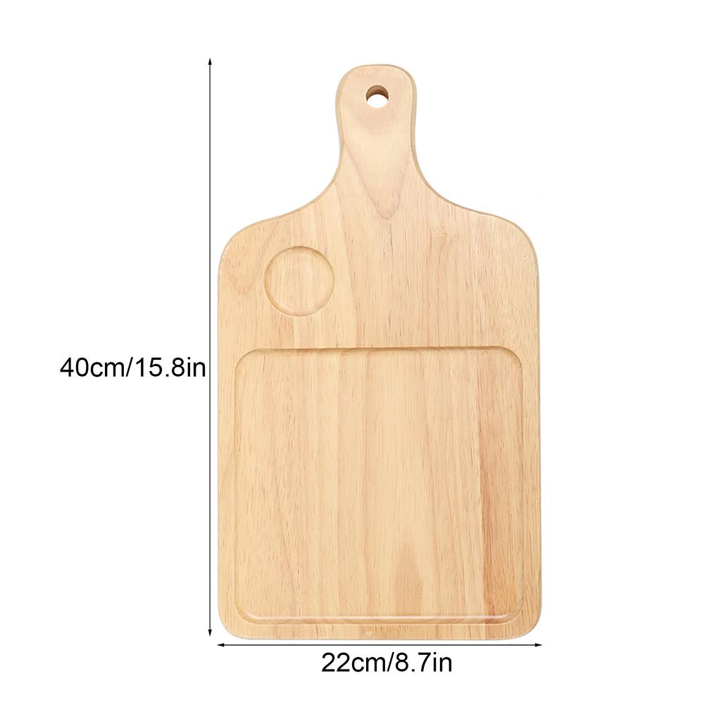 Rectangle Groove Pizza Bread Cheese Cutting Board Tray Handle Baking Home Kitchen Tool