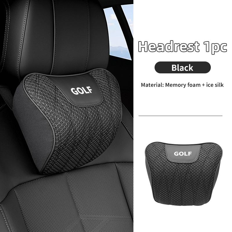 WET1 Car Headrest Lumbar Pillow Auto Neck Support Accessory For Volkswagen VW Scirocco Jetta Beetle Golf 4 5 6 Passat Polo B5