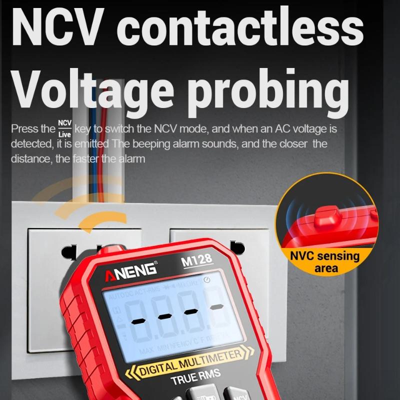 New Multifunction Mini Multimeter ANENG M128 6000 Count AC/DC Voltage Current Resistance Capacitor NCV Voltage Induction Tester Tool Electrical Tools