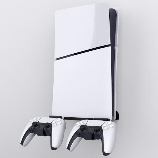 Настенный кронштейн-подставка с 2 креплениями для контроллеров для PS5 Slim Digital Disc Editions Slim Улучшенный кронштейн с эффективным охлаждением
