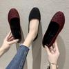 Fashion Women Casual Flat Shoes Spring Autumn Flat Loafer Comfort Women Shoes Slips Soft Round Toe Rhinestone Flats Shoes Plus Size