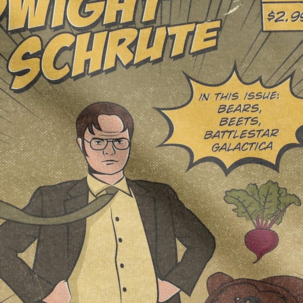 Мужская футболка Dwight Schrute Comics Vintage Cotton Tee Shirt Short Sleeve The Office Tv Series T Shirts O Neck Clothes Graphic