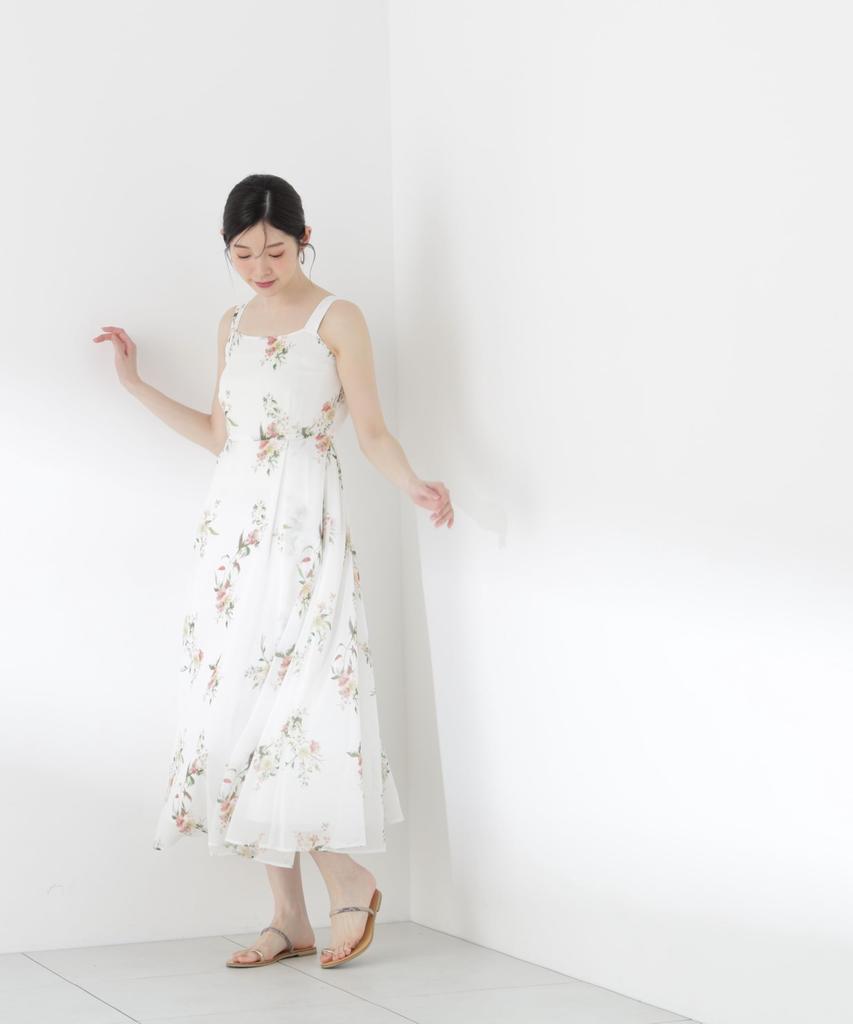 BODY Botanical Floral Camisole Dress x Coral Pink [PROPOTION DRESSING] [Pink / S]