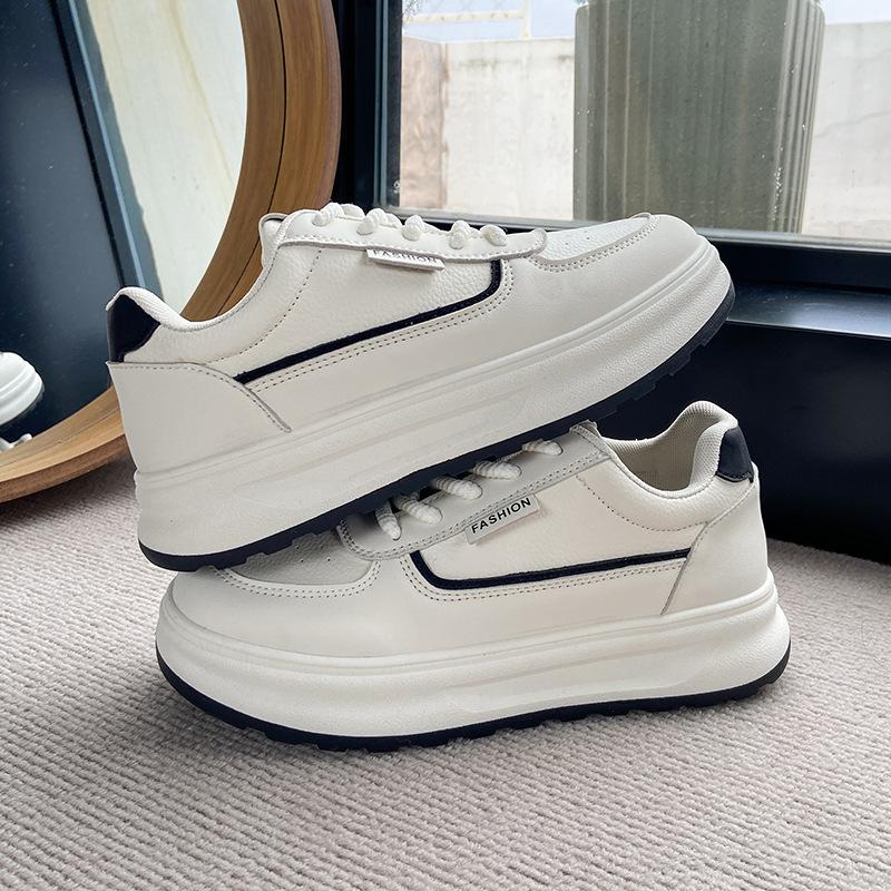 2025 Spring Little White Shoes New Korean Version Ins Women's Shoes Student Platform Sports Board Shoes Casual Street Shot Lace-up Shoes