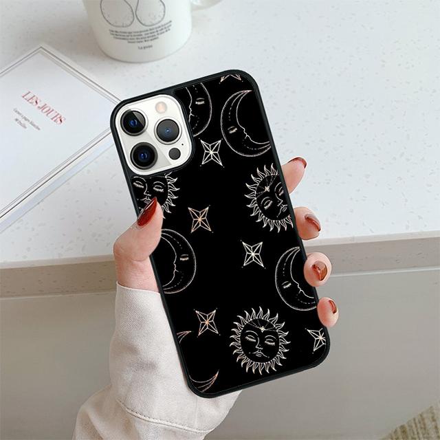 Винтажный Чехол для Телефона Луна и Солнце Звезды Для iPhone 17 Air 13 12 14 15 16 Чехол Для Apple Pro Max 6S Plus Coque