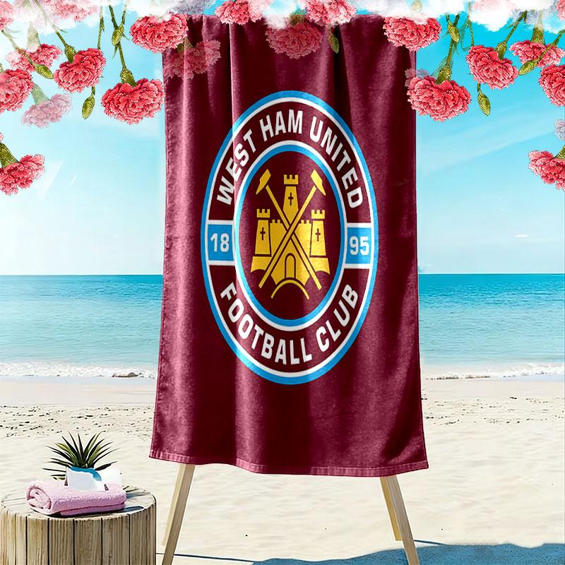 Пляжное полотенце с принтом West Ham United, большое, мягкое, быстросохнущее, для пляжа, кемпинга, плавания