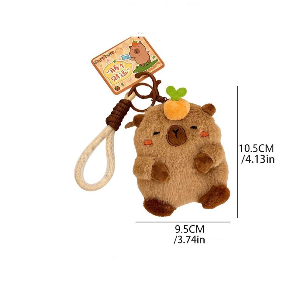 Cartoon Capybara Coin Purse Plush Stuffed Guinea Pig Bag Pendant Funny Plush Doll Keychain  Unisex