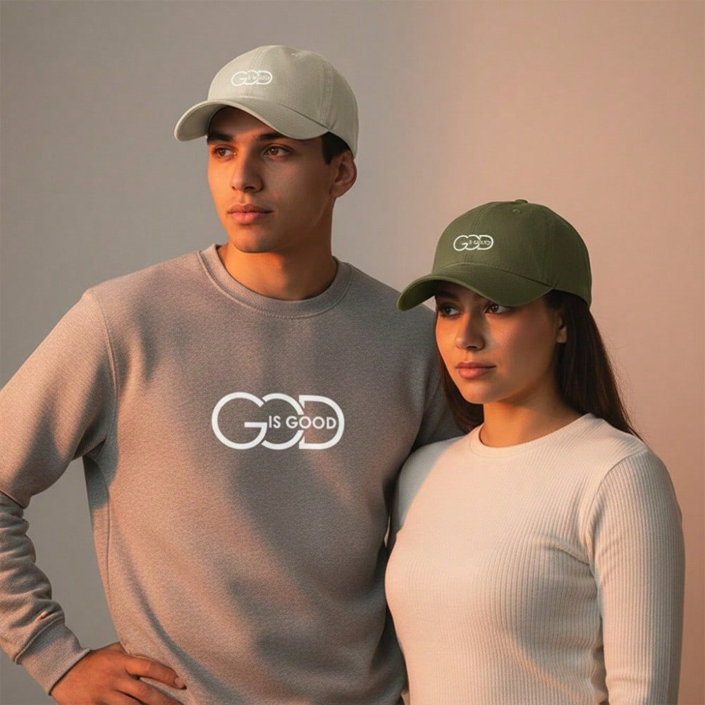 [Religious Baseball Cap] God Is Good Print Polyester Adjustable Breathable Casual Outdoor Sports Dad Hat For Men Women Faith Gift