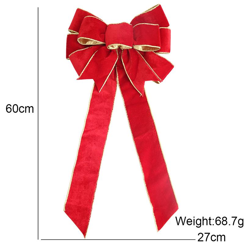 Christmas Big Ribbon Bow Outdoor Front Door Decorations Christmas Tree Hanging Red Bows New Year 2025 Supplies Home Ornaments