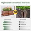 Carbonized Anti-Corrosion Rectangular Wood Planter Box for Balcony & Courtyard