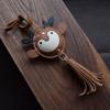 Original Design/Lulu Ping An Handmade Leather Car Key Bag Rearview Mirror Pendant, Women's Gift Keychain