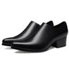 Genuine Leather Handmade Shoes Men Loafers Slip On Business Casual Shoes Classic High Heels Dress Oxford Shoes Male Shoes Flats