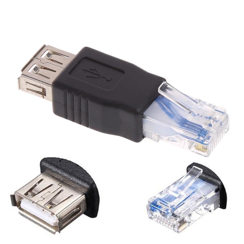 USB Type A Female To RJ45 Male Ethernet LAN Network Router Socket Plug Adapter