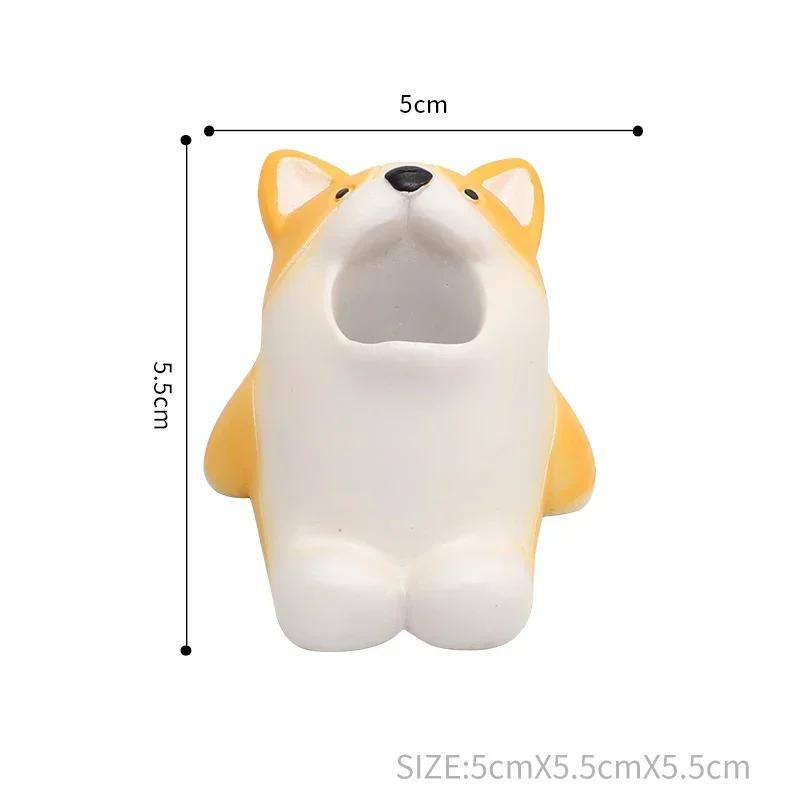 Держатель для зубных щеток с мультяшными животными, милый корги, акула, подставка для хранения, щетка для макияжа, канцелярские принадлежности, органайзер для столешницы, украшение для ванной комнаты