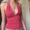 Halter Mayka Yengsiz Bosmali V-bo'yinli Halter Ko'ylak