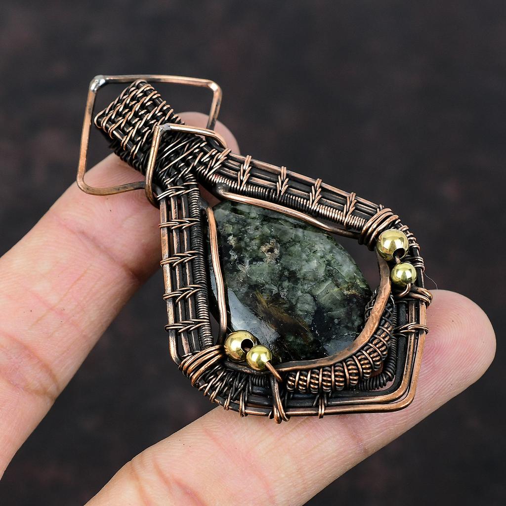 Eudialyte Pendant Copper Wire Wrapped Pendant Gemstone Pendant Handmade Copper Jewelry Designer Pendant Wire Wrapped Jewelry Engagement Gift
