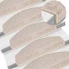 VidaXL Stair Carpet 15 Pieces 65 X 24 X 4 Cm Taupe Semi-circular Large 133890