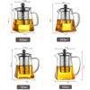 Stainless Steel Tea Strainers Scented Tea Coffee Glass Square Pot with Tea Strainers Kettle Teapot