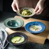 Japanese Style Dinner Plate Hotel Western Restaurant Table Soup Deep Ceramic Honeycomb Hat Plate Pasta Dish Salad Bowl