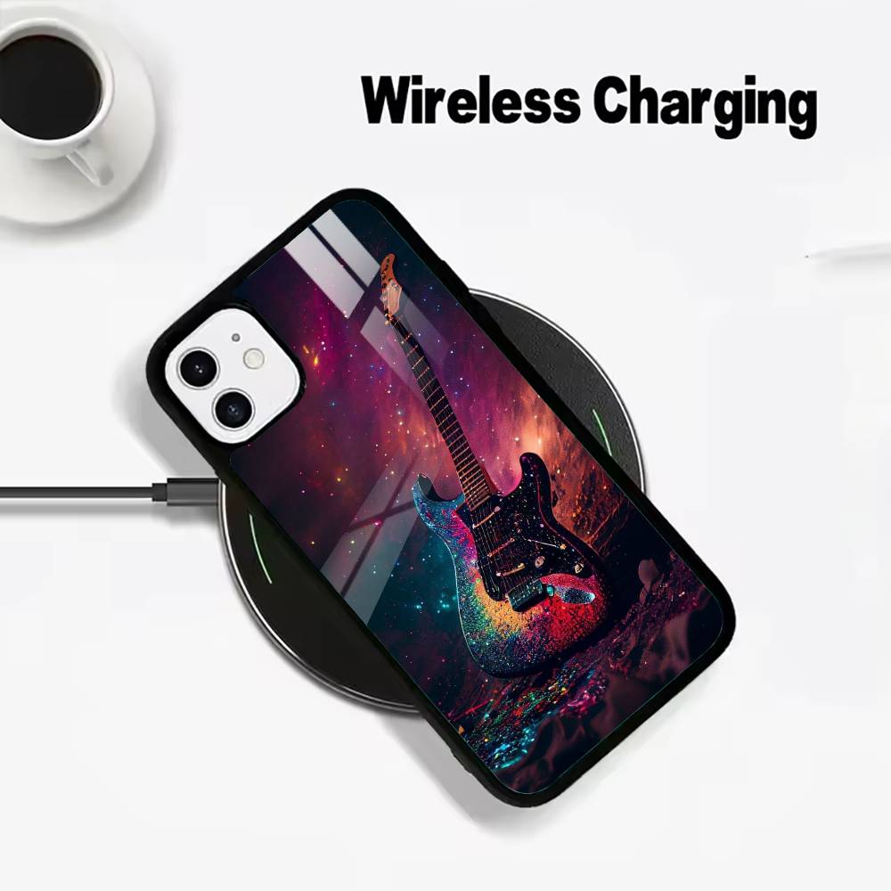 E-electric guita Phone Case For IPhone17 16 15 14 13 12 11 Pro Max 16/15/14Plus Wireless Charger Cover Funda