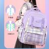 New Schoolbag for Primary School Students, Plaid Load-reducing Ridge Backpack, Anti-splashing Water and Wear-resistant Canvas Backpack, Fashionable.