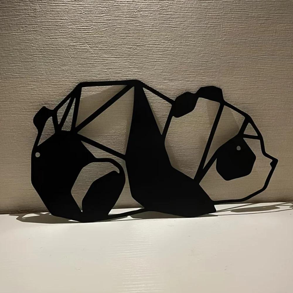 1 шт. Металлические панды настенное искусство - черные металлические скульптуры для декора улицы, гостиной, ванной комнаты и спальни