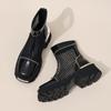 High-heeled Hollow Martin Boots Women's New Thin Breathable Mesh Boots Cool Boots Heightening Thick-soled Short Boots