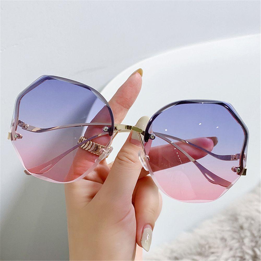 UV Protection Lightweight Comfortable Durable High Quality Stylish Retro Alloy Metal No Rim Lenses Sun Glasses