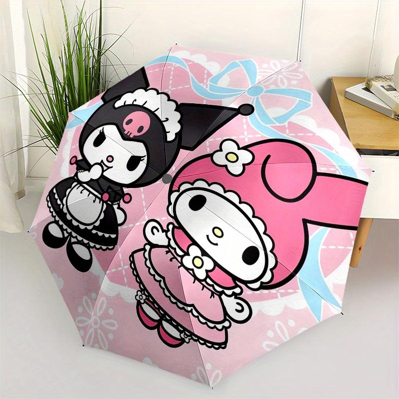 1pc My Melody and Kuromi Dress Up Umbrella with Plastic Handle,Suitable for All Seasons Home Travel Outdoor UmbrellaSanlio321