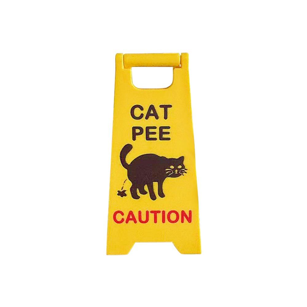 Mini Cat Pee Signs ABS Floor Dirty Warning Sign Funny Dog Poop Sign  Humorous Cat Decor