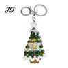 Decorative Handbag Charms Handmade Christmas Beaded Keychain, Xmas Tree Wreath Gift Box Bell Key Ring Santa Keyring, Backpack Hanging Decor for Party