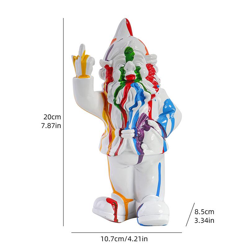 Скульптура гнома со средним пальцем, Креативная фигурка гнома из смолы, Украшение для дома