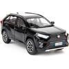1/32 Model Car Toyota RAV4 Alloy Diecast Collectible Toy Car with Light and Sound Toy Vehicle Door Can Be Opened for Boys Kids Toddler Gift