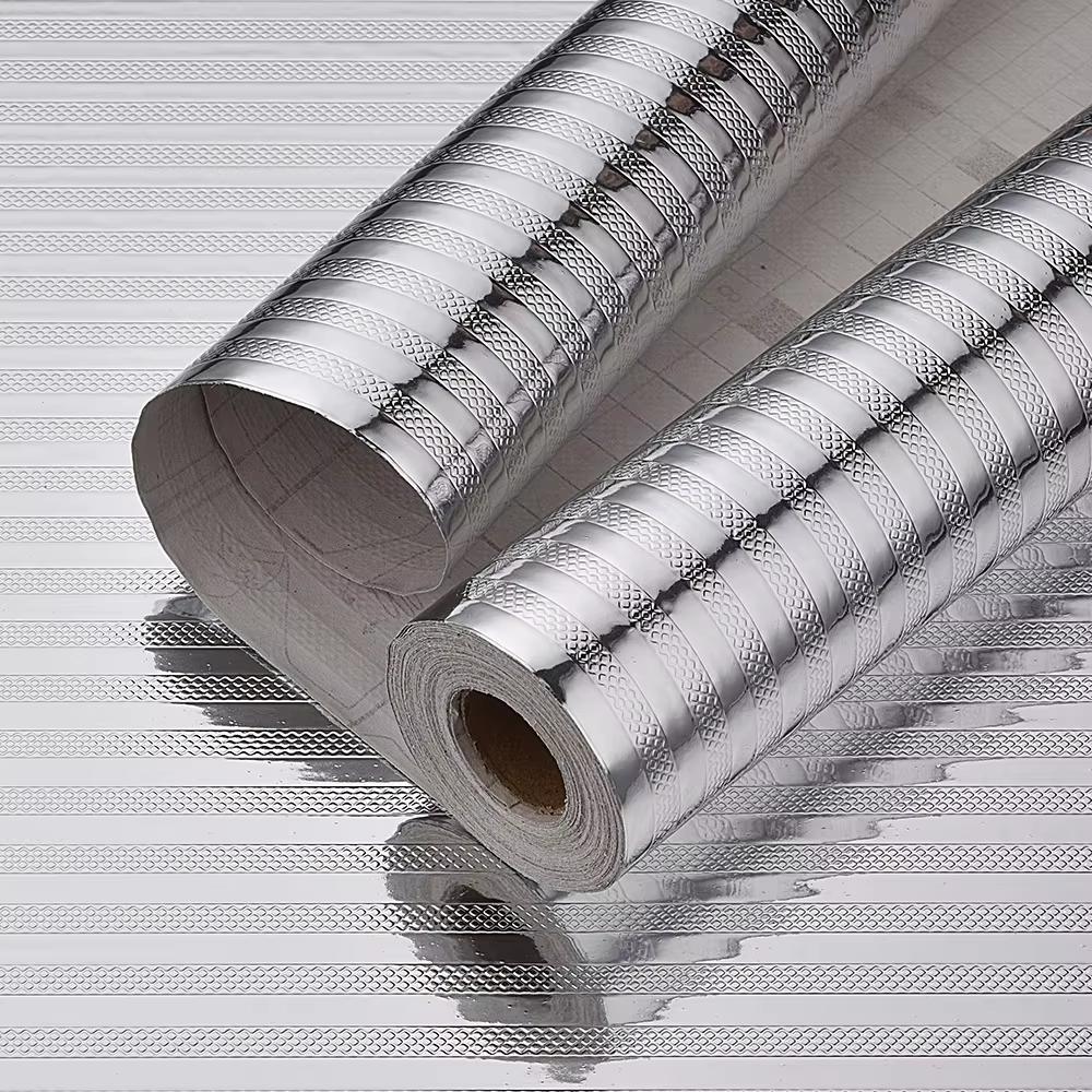 Oil Resistant Stickers Waterproof And Cabinets Stoves Aluminum Foil Paper Kitchen High Temperature Resistant Wall Stickers