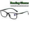 Elegant and Simple Square Full Frame Presbyopia Glasses Anti-Blue Light Ultra Light Unisex Eye Protection Far Sight Eyeglasses
