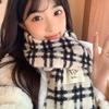New Autumn and Winter Imitation Cashmere Plaid Scarf Women's Winter Thickened Warm Scarf Korean Style Fashionable and Versatile Knitted Shawl