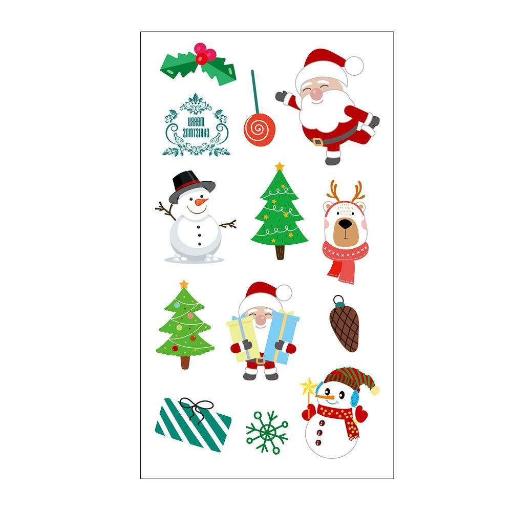 10 шт., водонепроницаемые рождественские временные татуировки, водонепроницаемые рождественские подарки, руки, тело