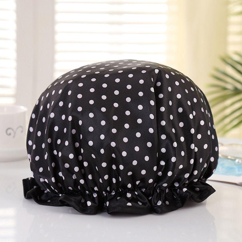 Дизайн с двойным слоем Водонепроницаемые шапочки для душа Дышащая сушка волос Креативная шапочка для ванной