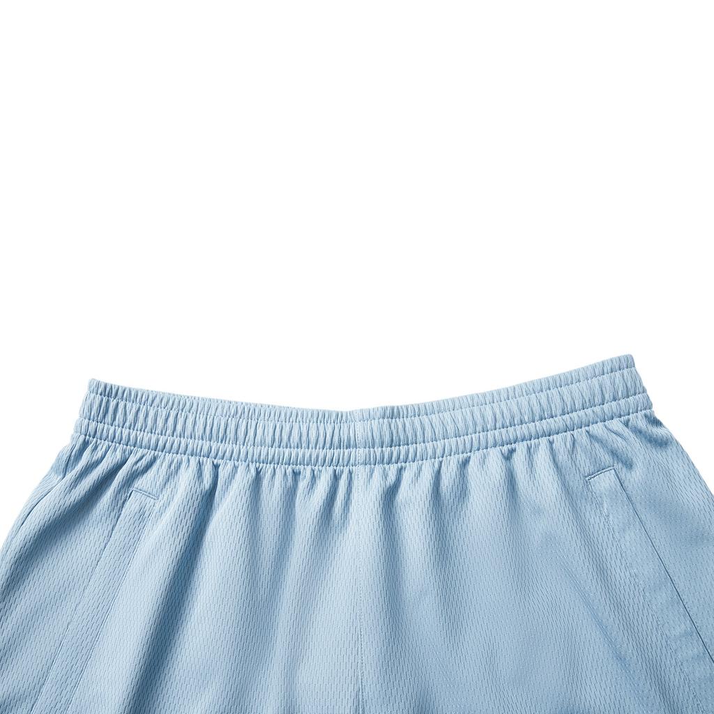 Li Ning Simple Versatile Comfortable Loose Basketball Shorts Men Bottoms Cyan-Gray-Blue AAPV033-4